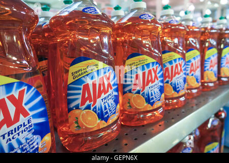Ajax detergente liquido Foto Stock