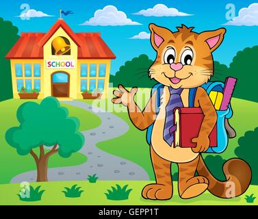 Scuola tema cat immagine 2 - foto illustrazione. Foto Stock