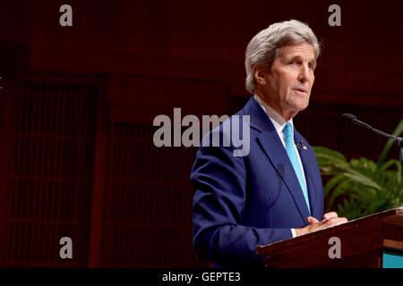 Segretario Kerry offre un intervento sull'intersezione della religione e della politica estera alla Rice University di Baker Institute di Houston Foto Stock