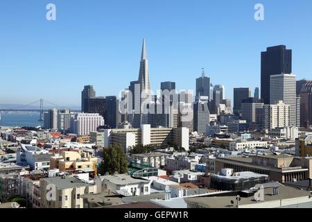Geografia / viaggi, Stati Uniti, California, vista da Taylor Street verso la collina nel centro cittadino di San Francisco, Foto Stock