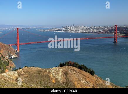 Geografia / viaggi, Stati Uniti, California, Golden Gate Bridge, Marine Headlands, Golden Gate NRA, San Francisco, Foto Stock