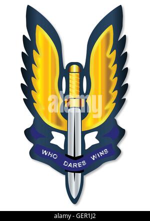 Una rappresentazione della Special Air Service badge isolate su uno sfondo bianco Illustrazione Vettoriale