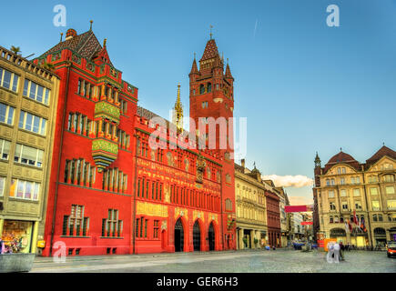 Il Rathaus, Municipio di Basilea - Svizzera Foto Stock