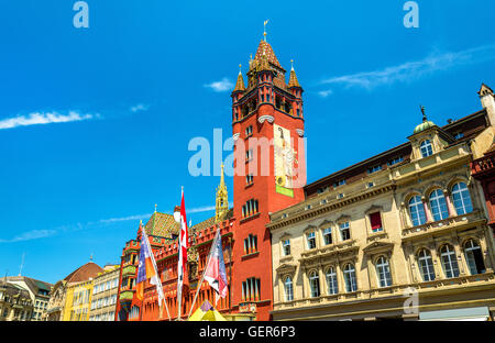 Il Rathaus, Municipio di Basilea - Svizzera Foto Stock