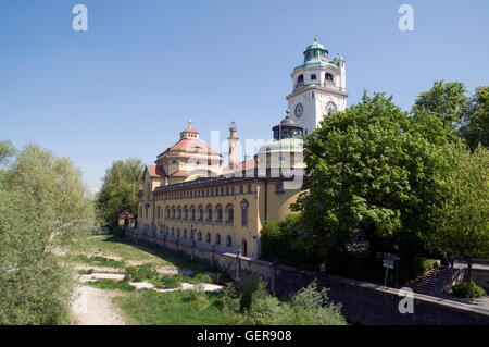 Geografia / viaggi, in Germania, in Baviera, Monaco di Baviera, Müllersches Volksbad (bagno pubblico), costruito: 1897 - 1901 da Karl Hocheder, fiume Isar, Haidhausen, Foto Stock