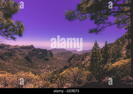 Splendido panorama delle montagne di Gran Canaria, Spagna Foto Stock