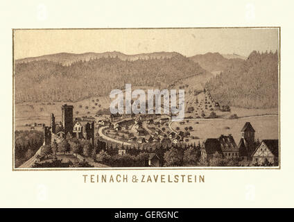 Zavelstein e Teinach, Baden-Württemberg, Germania, 1870 Foto Stock