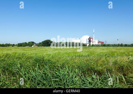 Brokdorf, Germania - Luglio 20, 2016: Centrale nucleare di Brokdorf, eretto nel 1986, oggi azionato da E.ON Foto Stock
