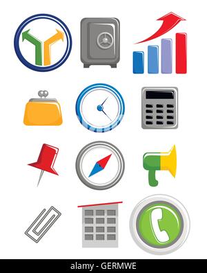 Illustrazione vettoriale di un web set di icone Illustrazione Vettoriale