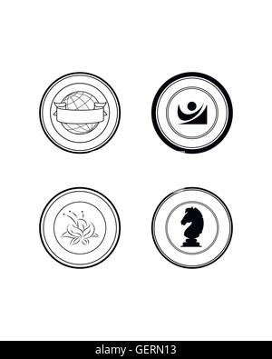 Illustrazione vettoriale di un quattro set di timbri Illustrazione Vettoriale