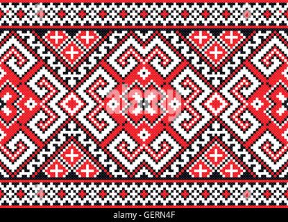 Illustrazione vettoriale di un modello senza cuciture in rosso Illustrazione Vettoriale