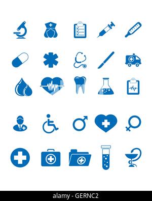 Illustrazione vettoriale di un medico di set di icone Illustrazione Vettoriale