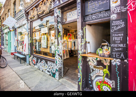 Negozi Boutique in Columbia Road a Londra. Foto Stock