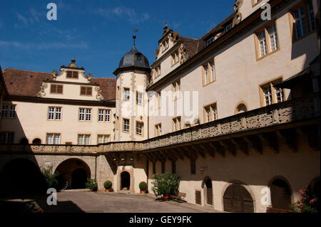 Geografia / viaggi, GERMANIA Baden-Wuerttemberg, Langenburg, cortile interno della "Langenburg", il Palazzo dei Principi di Hohenlohe, Foto Stock