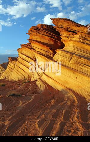 Geografia / viaggi, USA, Arizona, la Grande Muraglia, formazione di arenaria, fori per l'acqua Canyon, riserva Navajo, pagina, Foto Stock