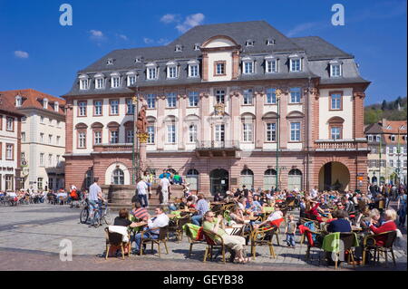 Geografia / viaggi, GERMANIA Baden-Wuerttemberg, marketplace con il municipio, Heidelberg, Neckar, Palatinato elettorale, Foto Stock