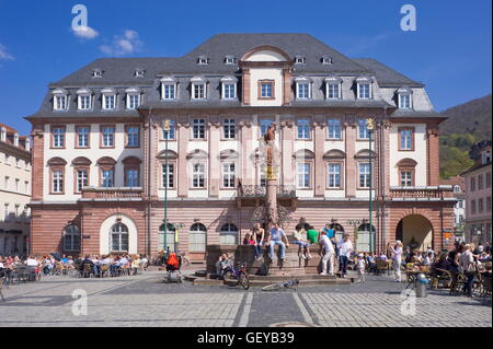 Geografia / viaggi, GERMANIA Baden-Wuerttemberg, marketplace con il municipio, Heidelberg, Neckar, Palatinato elettorale, Foto Stock