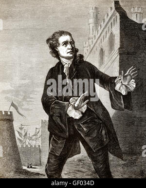 David Garrick, 1717-1779, un attore inglese, come frazione Foto Stock