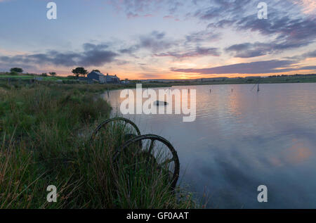 Sunrise over Dozmary Pool su Bodmin Moor Foto Stock