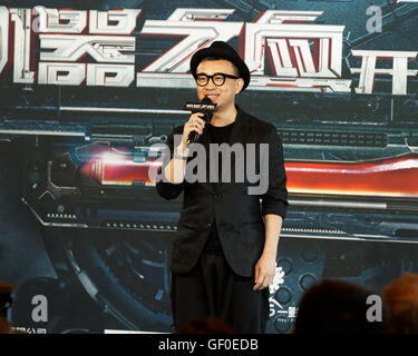 Sydney, Australia. 28 Luglio, 2016. Direttore Leo Zhang parla per i media alla conferenza stampa per annunciare ufficialmente l'inizio della produzione cinese di science-fiction thriller 'sanguinamento" in acciaio . Credito: Hugh Peterswald/Pacific Press/Alamy Live News Foto Stock