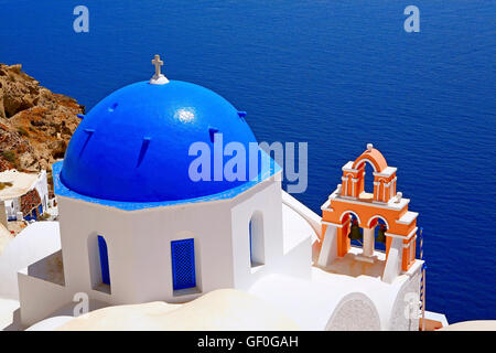 Chiesa a Santorini , isole Cicladi, Grecia Foto Stock