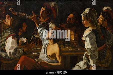 Theodoor Rombouts - Scheda e backgammon giocatori. Lotta su carte Foto Stock