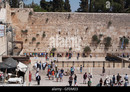 Gerusalemme: gli ebrei in preghiera al Muro Occidentale, il Muro del Pianto o Kotel, sopravvissuta residuo del Monte del Tempio, il luogo più sacro per l'Ebraismo Foto Stock