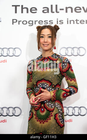 SAMMI HUI CHENG SAU-uomo, Hong Kong Cantopop cantante e attrice alla Audi A4 lanciare al HKCEC Wan Chai Hong Kong Foto Stock