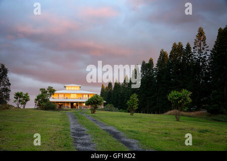 Kalaekilohana bed and breakfast. con il trasporto su strada. Hawaii, (Big Island) Foto Stock