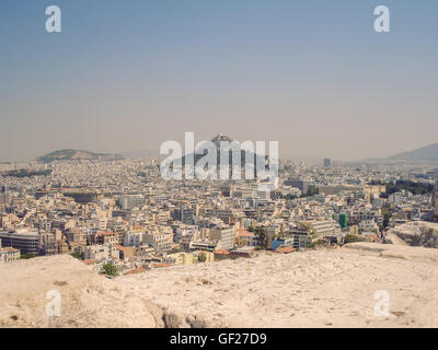 Vista aerea di Atene di una delle città più antiche, Grecia Foto Stock