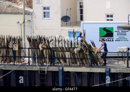 Porto di Weymouth Dorset, Regno Unito. 28 Luglio, 2016. Le riprese di Dunkerque a Weymouth Harbour nel Dorset. Credito Foto: Graham Hunt/Alamy Live News Foto Stock