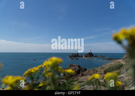 Vista pittoresca di La Corbiere Lighthouse,Jersey,Isole del Canale Foto Stock