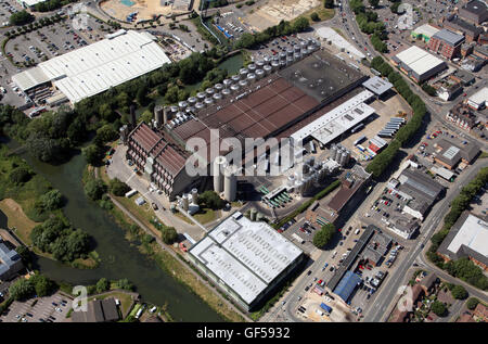 Vista aerea della birreria di Carlsberg in fabbrica a Northampton, Regno Unito Foto Stock
