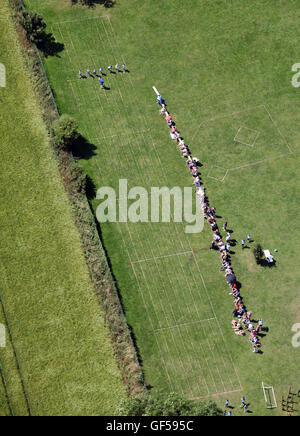 Vista aerea di un tipicamente inglese school la giornata dello sport Foto Stock