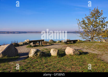 Vedere Sedlitzer im Lausitzer Seenland - Lago Sedlitz, Lusatian Lake District nel Brandeburgo Foto Stock