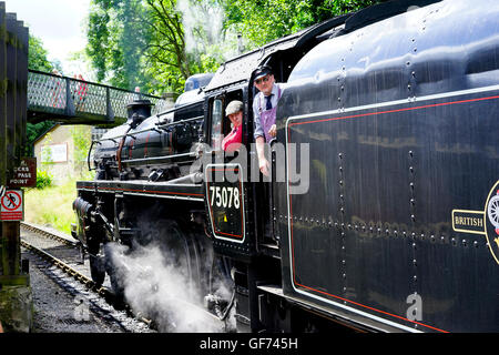 Haworth stazione ferroviaria, Haworth, West Yorkshire, Inghilterra, Regno Unito. Foto Stock