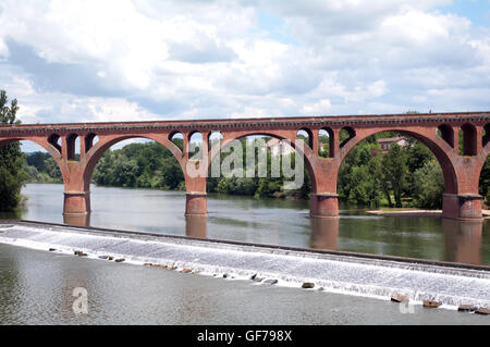 Albi, Fiume Le Tarn e Pont Neuf Bridge, SW di Francia, Europa Foto Stock