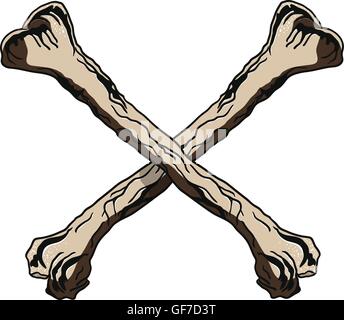 Vettore illustrazione crossbones il simbolo di avvertimento per tatuaggio o t-shirt design Illustrazione Vettoriale