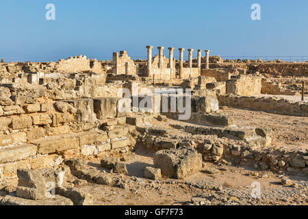 Rovine archeologiche e Helenistic sito romano a Kato Paphos a Cipro. UNESCO - Sito Patrimonio dell'umanità. Foto Stock