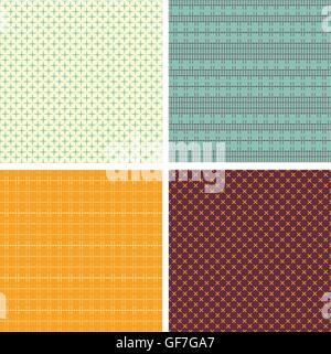 Set di 4 geometrico astratto modelli senza giunture. Illustrazione Vettoriale