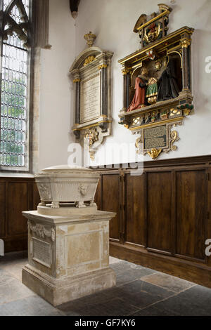 Regno Unito, Inghilterra, Norfolk, King's Lynn, St Nicholas' Cappella, Sir Benjamin Keene 1757 piano memorial (morì a Madrid) Foto Stock