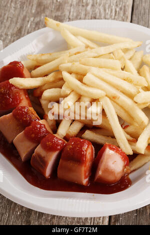 Wurstel al curry Foto Stock