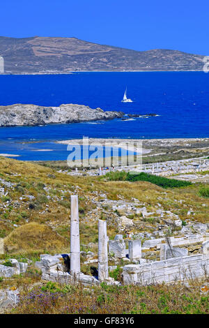 Sito archeologico di Delos , isole Cicladi, Grecia Foto Stock