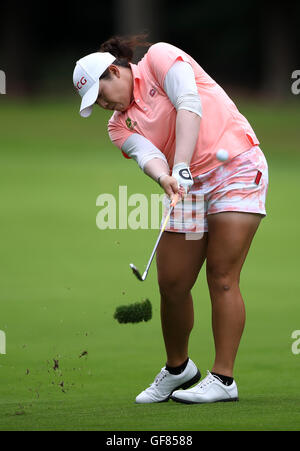 Thailandia del Ariya Jutanugarn durante il giorno due di Ricoh donna British Open at Woburn Golf Club. Foto Stock