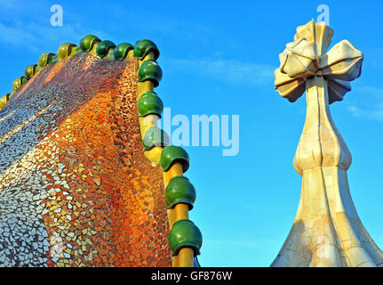 Barcellona, Spagna - 10 gennaio: dettagli architettonici di 'Casa Batllo' da Gaudì a Barcellona il 10 gennaio 2013. Foto Stock