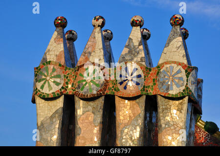 Barcellona, Spagna - 10 gennaio: dettagli architettonici di 'Casa Batllo' da Gaudì a Barcellona il 10 gennaio 2013. Foto Stock