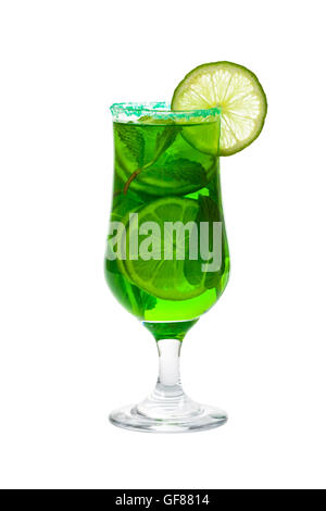 Lime e foglie di menta verde, la Vodka Drink Foto Stock