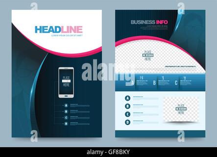 Business report annuale brochure flyer design template vettoriale, Copertina Depliant presentazione abstract sfondo geometrico, moderna p Illustrazione Vettoriale