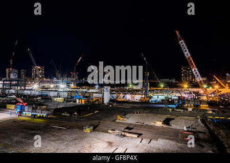 Cantiere del nuovo mercato, Toyosu, Tokyo, Giappone. Mercato Tsukiji stava andando a spostare qui nel novembre 2016. Ma è stato postpo Foto Stock