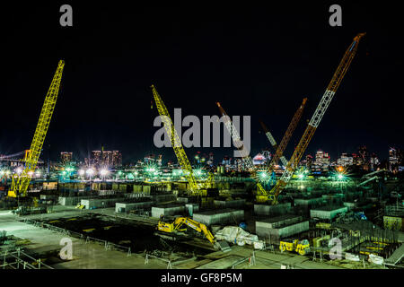 Cantiere del nuovo mercato, Toyosu, Tokyo, Giappone. Mercato Tsukiji stava andando a spostare qui nel novembre 2016. Ma è stato postpo Foto Stock